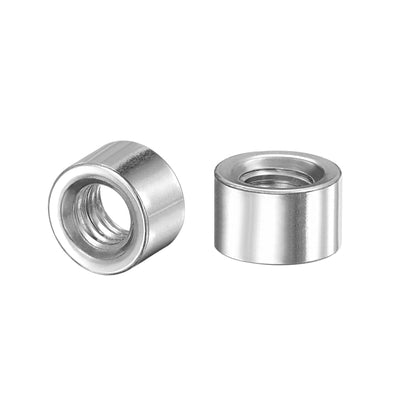 Harfington Uxcell M10x14mmx13mm Weld On Bung Nut Threaded 201 Stainless Steel Insert 10pcs