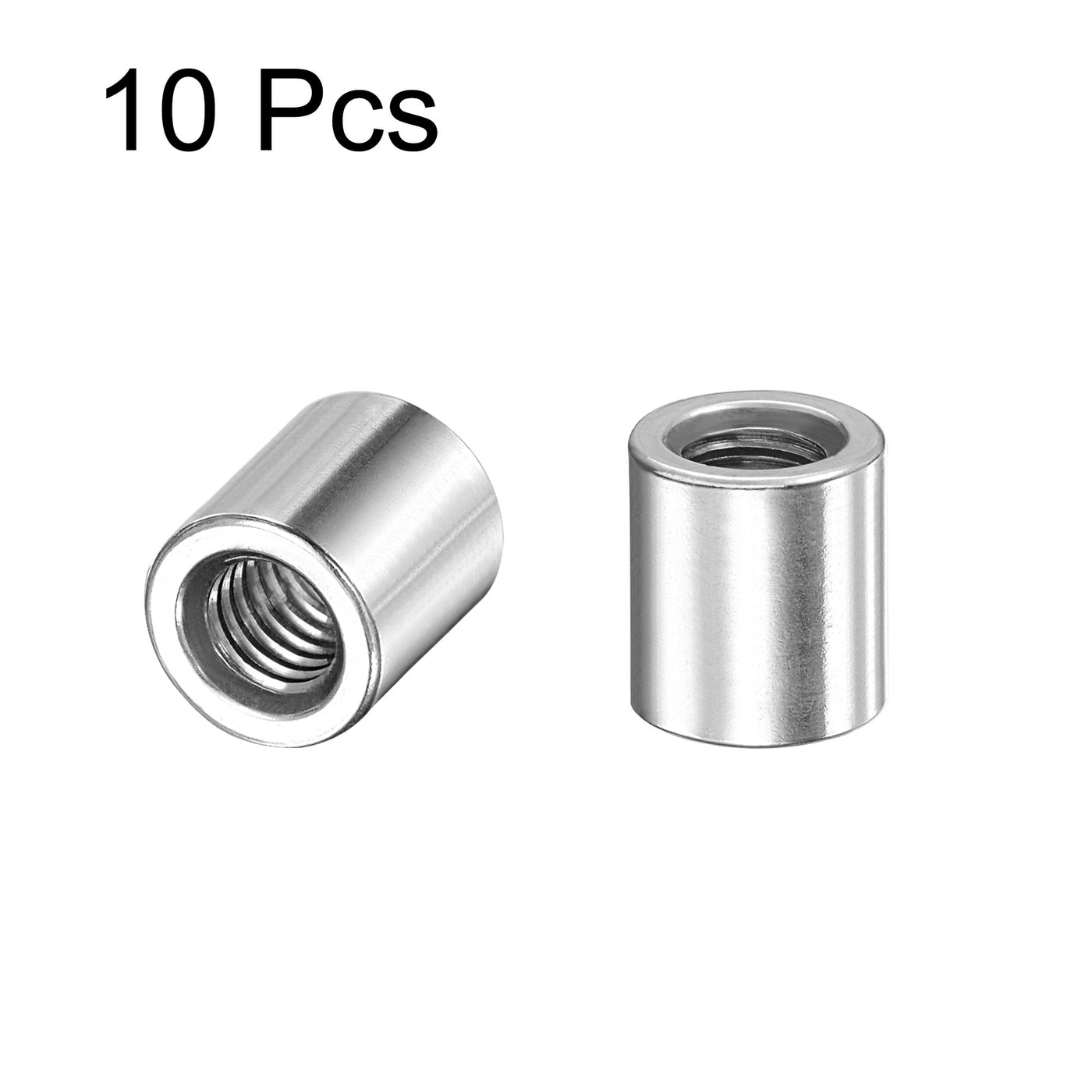 Uxcell Uxcell M10x14mmx13mm Weld On Bung Nut Threaded 201 Stainless Steel Insert 10pcs