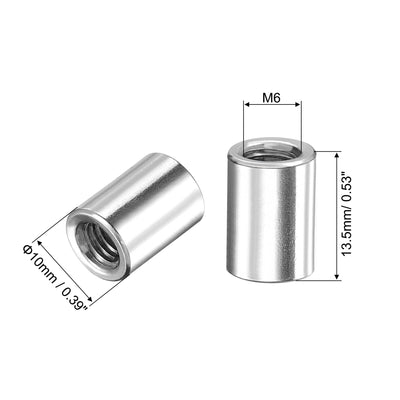 Harfington Uxcell M10x14mmx13mm Weld On Bung Nut Threaded 201 Stainless Steel Insert Weldable 4pcs