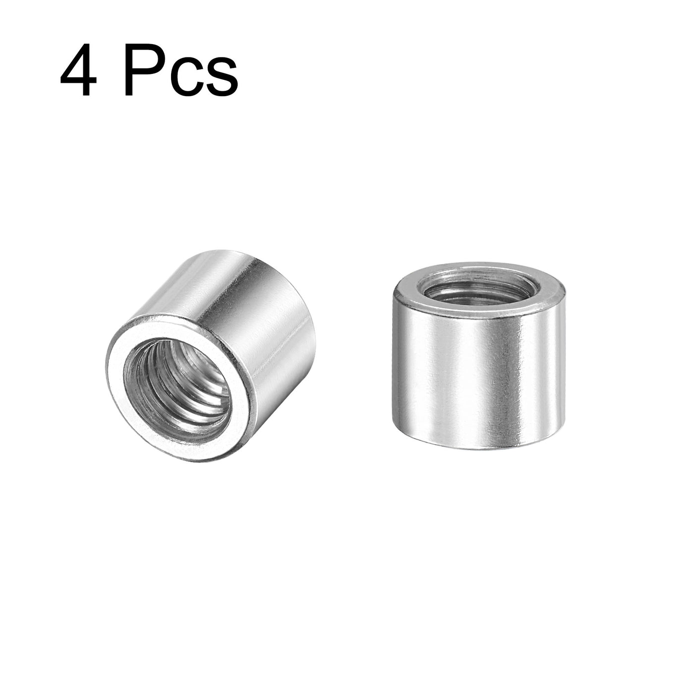 Uxcell Uxcell M10x14mmx13mm Weld On Bung Nut Threaded 201 Stainless Steel Insert Weldable 4pcs