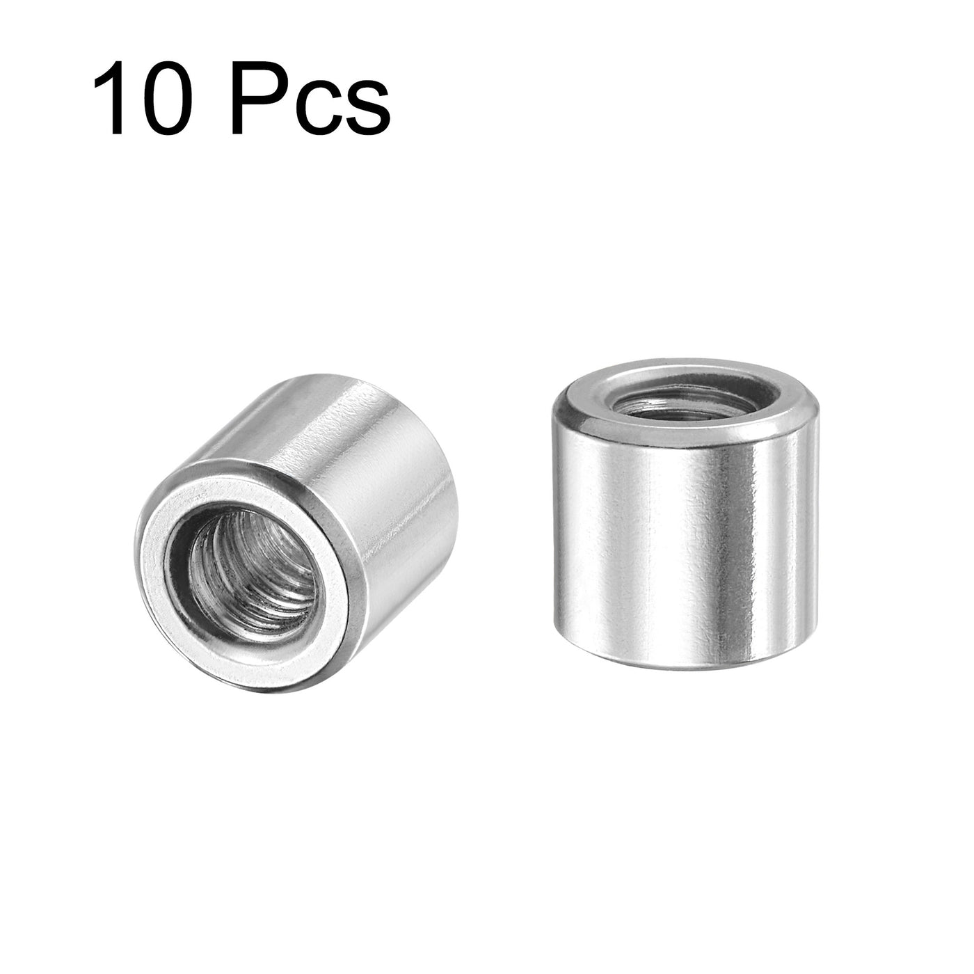 Uxcell Uxcell M10x14mmx13mm Weld On Bung Nut Threaded 201 Stainless Steel Insert 10pcs