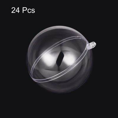 Harfington Uxcell 24pcs 2 3/8-inch(60mm) Clear Plastic Ornaments Ball