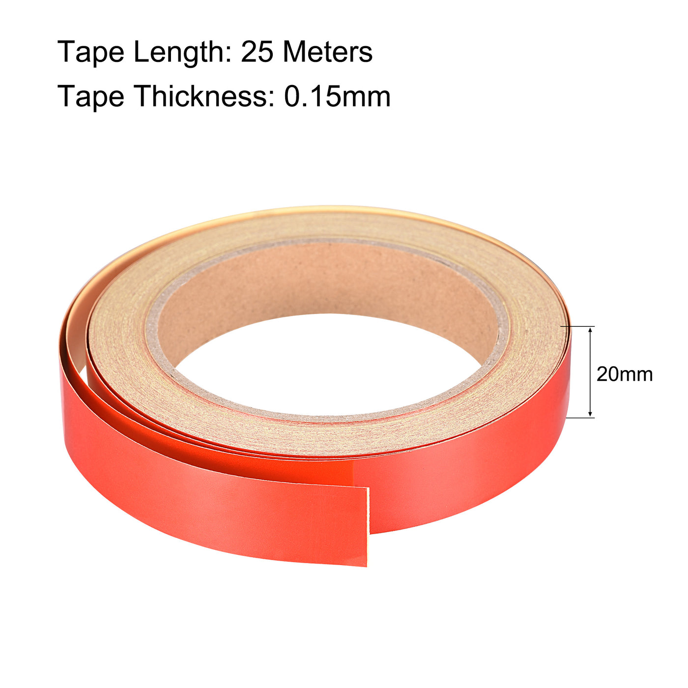 uxcell Uxcell Reflective Tape Red, 20mm x 25m, Outdoor Waterproof Warning Tape For Bikes, RV, and Boat Striping Marking