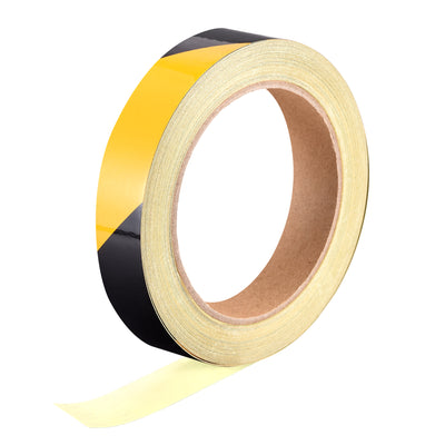 Harfington Uxcell Reflective Tape Yellow Black, 20mm x 25m, Outdoor Waterproof Warning Tape For Bikes, RV, and Boat Striping Marking