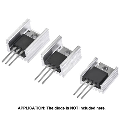 Harfington Uxcell 20x15x10mm, 17x15x10mm, 16x15x7mm, TO-220 Aluminum Heatsink Kit for Cooling Transistor Diodes