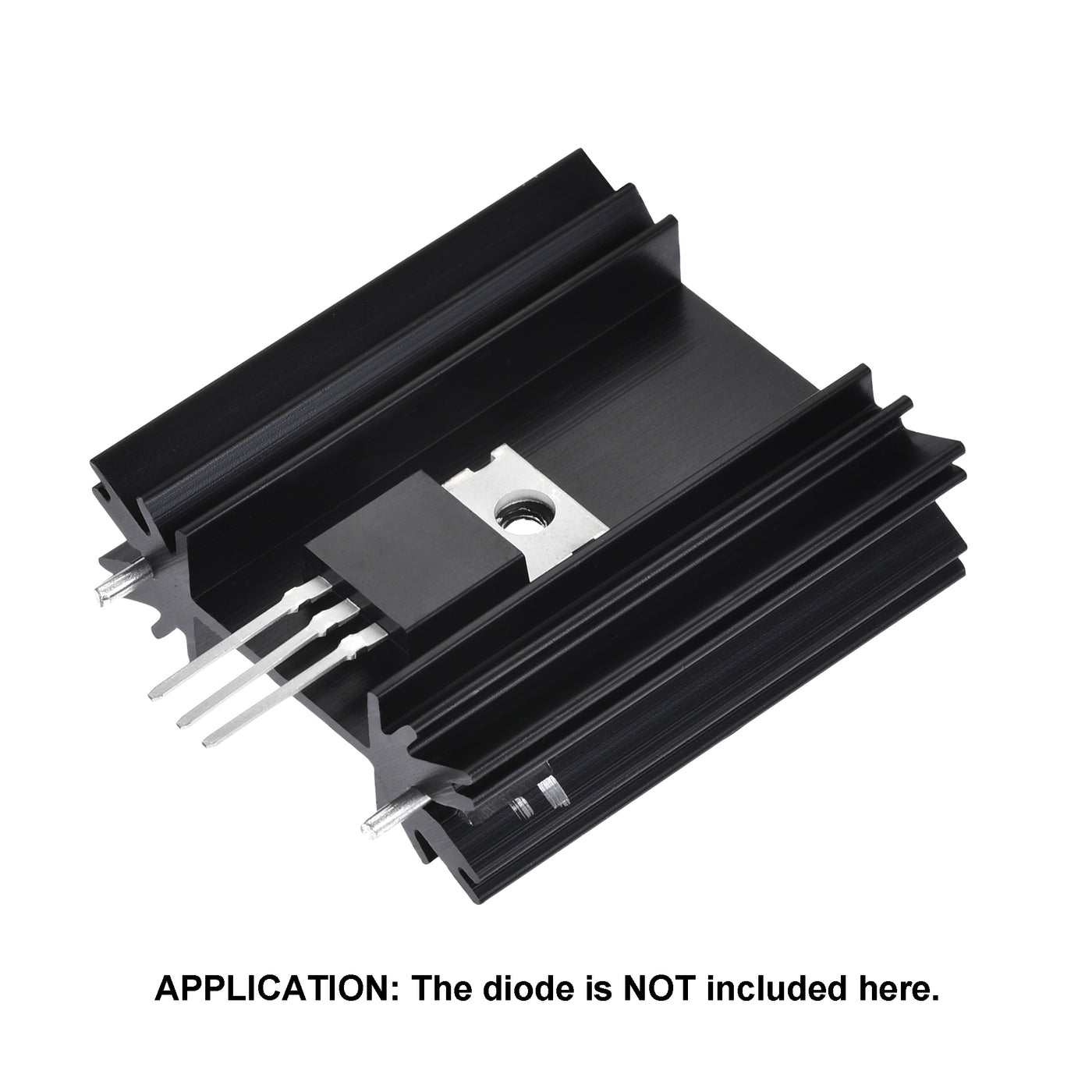 uxcell Uxcell 34x25x12mm TO-220 Aluminum Heatsink for Cooling Transistor Diodes with 2 Support Pin Black 6pcs