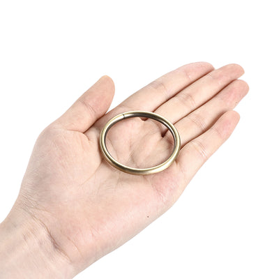 Harfington Uxcell Metal O Ring 38mm ID 3.8mm Thickness Non-Welded Rings Bronze Tone 15pcs