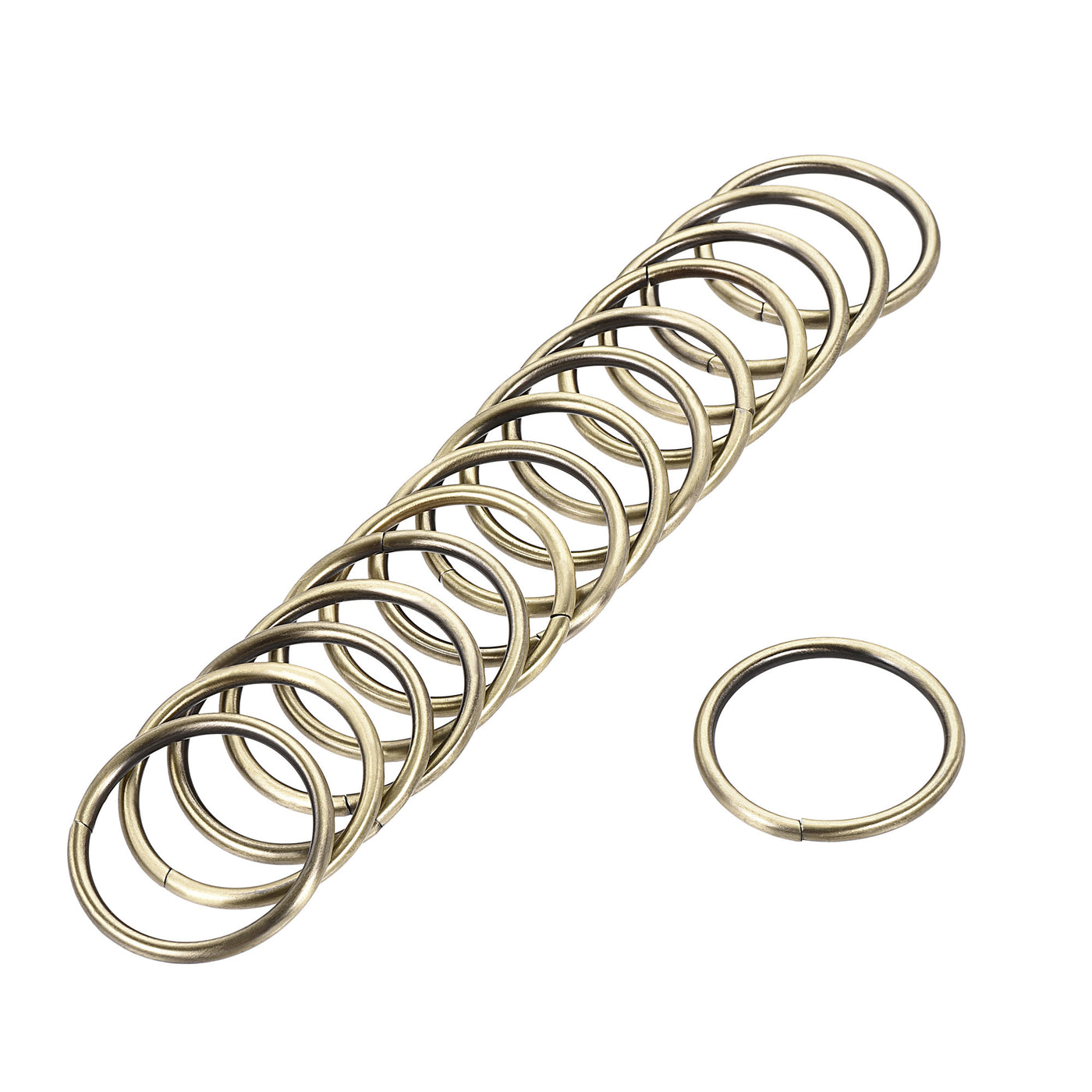 uxcell Uxcell Metal O Ring 38mm ID 3.8mm Thickness Non-Welded Rings Bronze Tone 15pcs