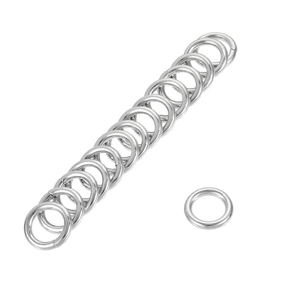 Harfington Uxcell Metal O Ring 16mm(0.63") ID 3.8mm Thickness Non-Welded Rings Silver Tone 15pcs