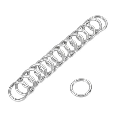 Harfington Uxcell Metal O Ring 20mm(0.79") ID 3.8mm Thickness Non-Welded Rings Silver Tone 15pcs