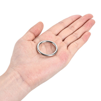 Harfington Uxcell Metal O Ring 25mm(0.98") ID 3.8mm Thickness Non-Welded Rings Silver Tone 15pcs