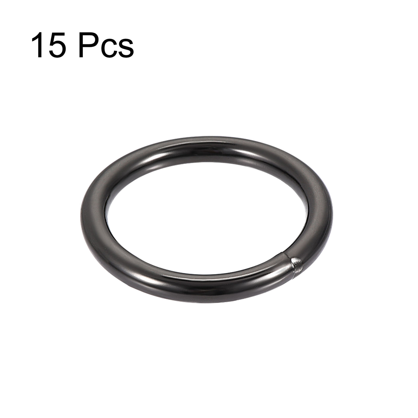 uxcell Uxcell Metal O Ring 25mm(0.98") ID 3.8mm Thickness Non-Welded Rings Black 15pcs