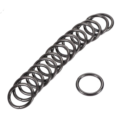 Harfington Uxcell Metal O Ring 25mm(0.98") ID 3.8mm Thickness Non-Welded Rings Black 20pcs
