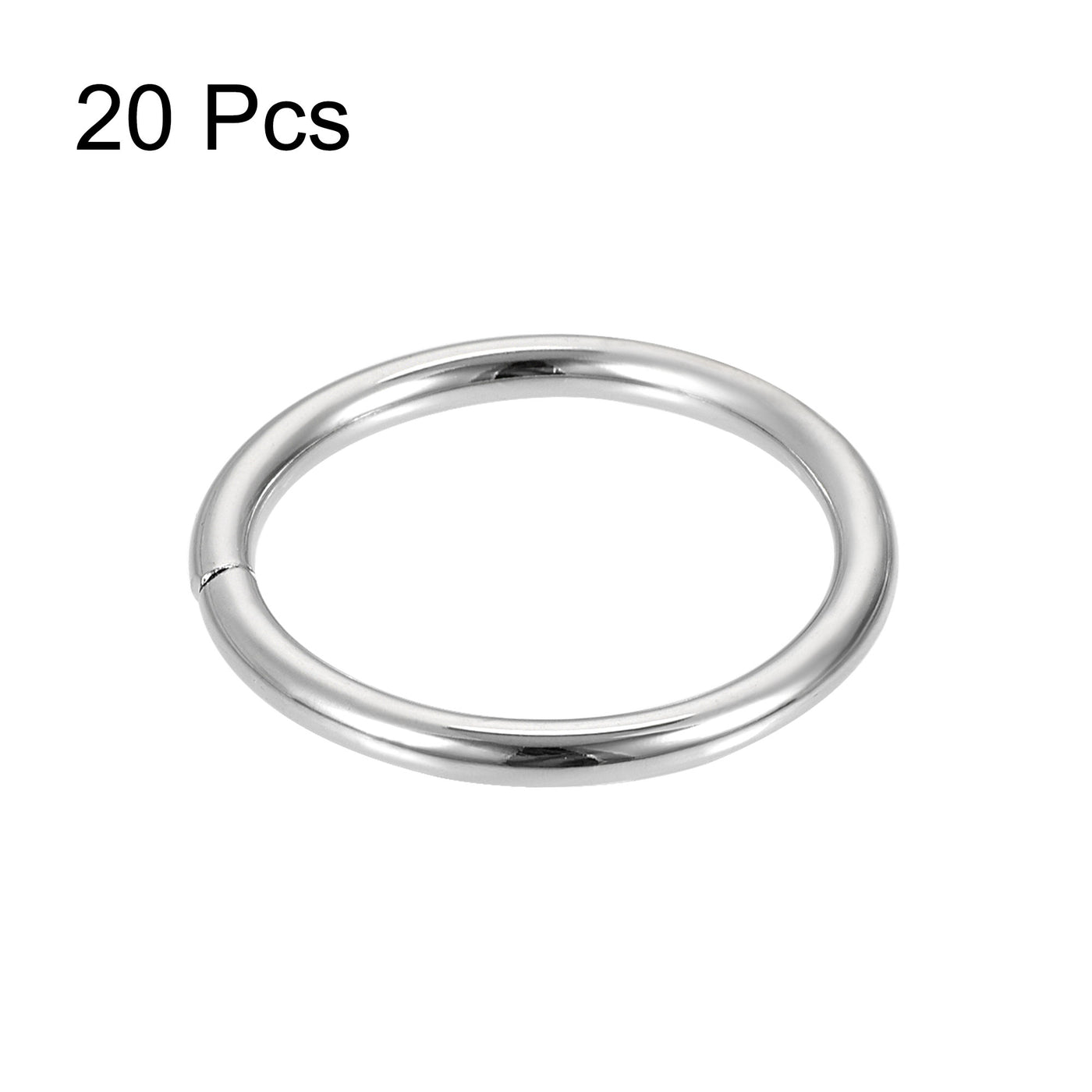 uxcell Uxcell Metal O Ring 32mm(1.26") ID 3.8mm Thickness Non-Welded Rings Silver Tone 20pcs