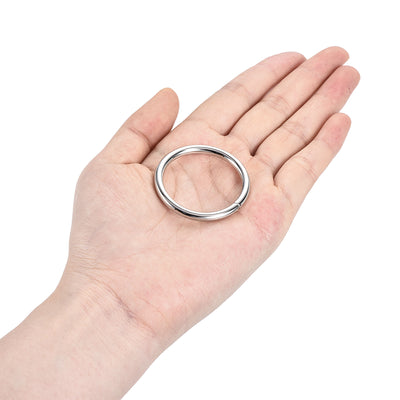 Harfington Uxcell Metal O Ring 32mm(1.26") ID 3.8mm Thickness Non-Welded Rings Silver Tone 20pcs