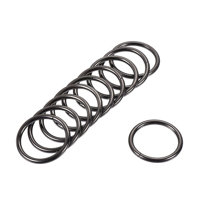 Harfington Uxcell Metal O Ring 32mm(1.26") ID 3.8mm Thickness Non-Welded Rings Black 15pcs