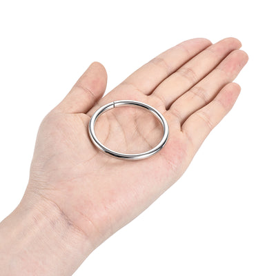 Harfington Uxcell Metal O Ring 38mm(1.5") ID 3.8mm Thickness Non-Welded Rings Silver Tone 10pcs
