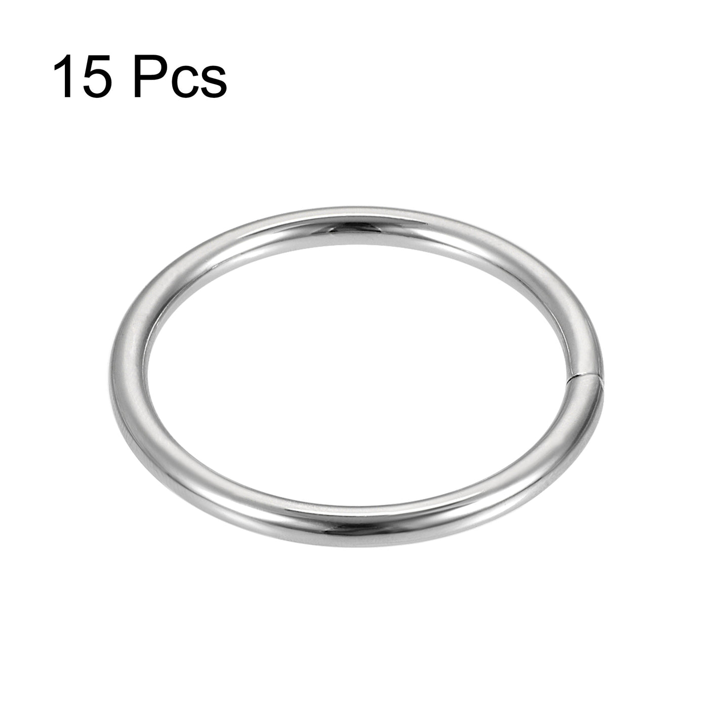 uxcell Uxcell Metal O Ring 38mm(1.5") ID 3.8mm Thickness Non-Welded Rings Silver Tone 15pcs