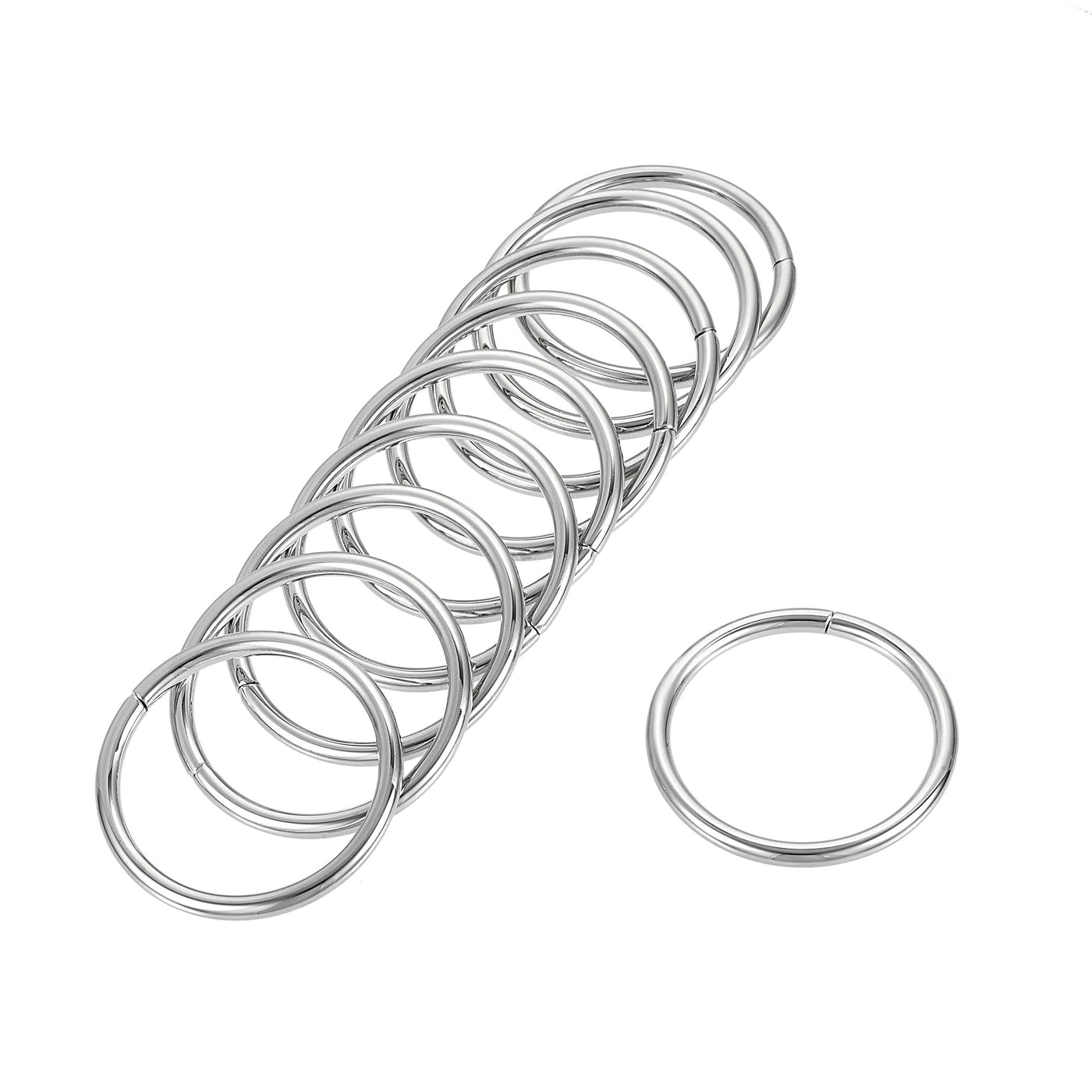 uxcell Uxcell Metal O Ring 38mm(1.5") ID 3.8mm Thickness Non-Welded Rings Silver Tone 15pcs