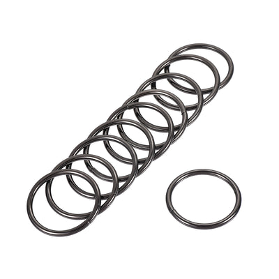 Harfington Uxcell Metal O Ring 38mm(1.5") ID 3.8mm Thickness Non-Welded Rings Black 15pcs