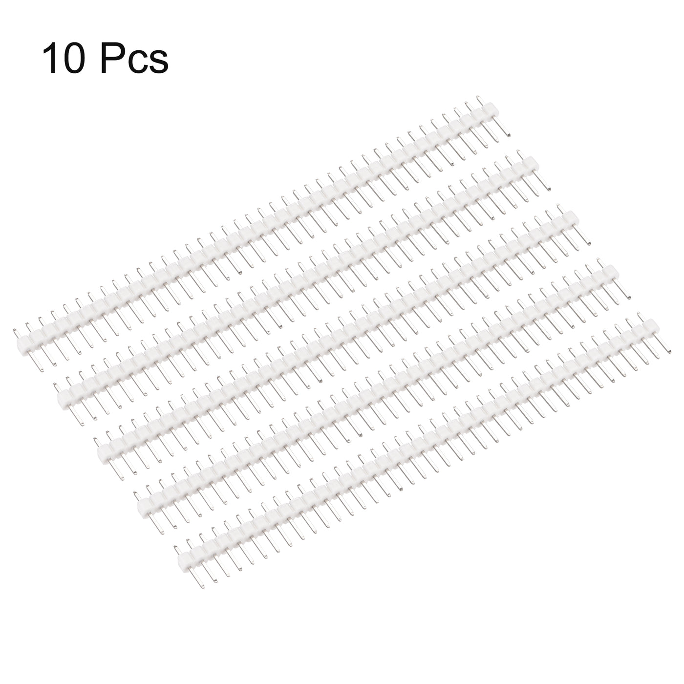 uxcell Uxcell 10pcs Male Pin Header,40 Pin 2.54mm Straight Single Row PCB Pin Strip,White