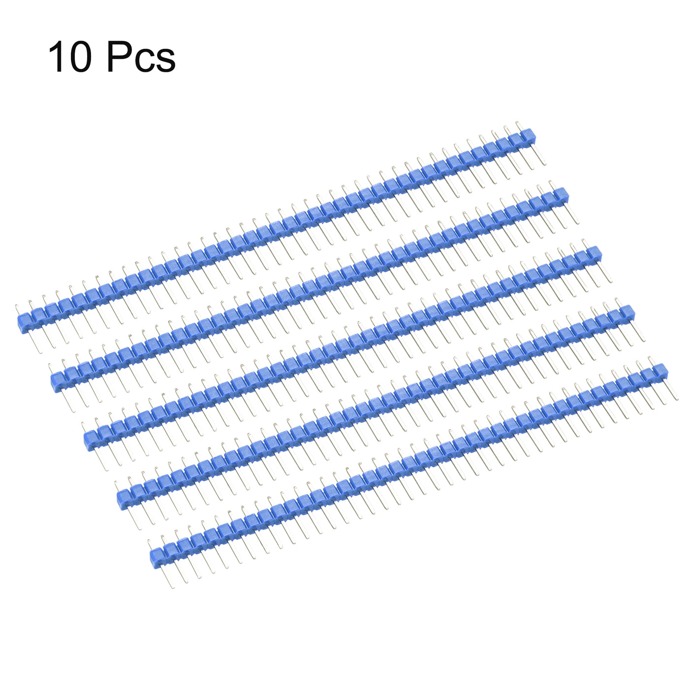 uxcell Uxcell 10pcs Male Pin Header,40 Pin 2.54mm Straight Single Row PCB Pin Strip,Blue