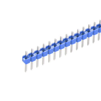 Harfington Uxcell 10pcs Male Pin Header,40 Pin 2.54mm Straight Single Row PCB Pin Strip,Blue
