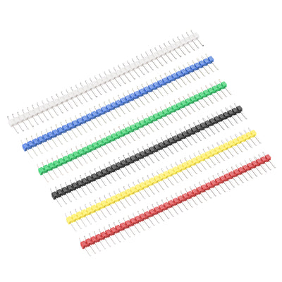 Harfington Uxcell 5 Set Male Pin Header,40 Pin 2.54mm Straight Single Row PCB Pin Strip