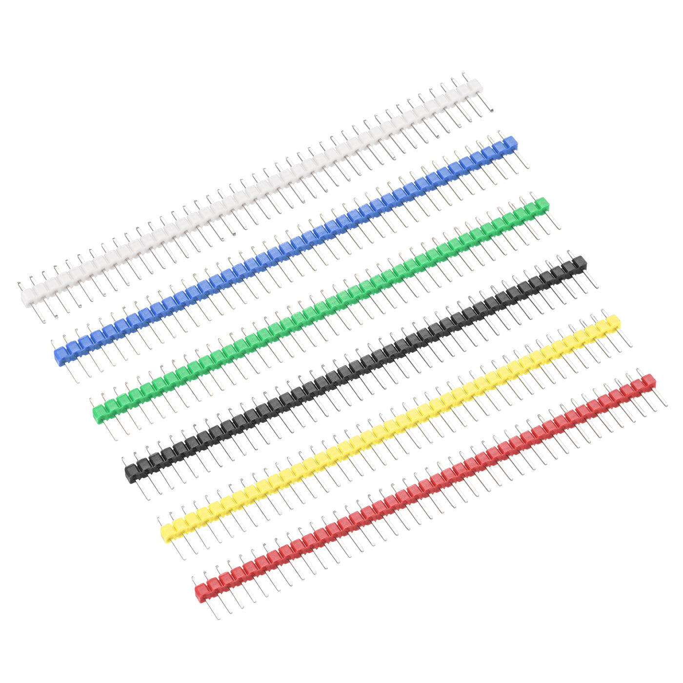 uxcell Uxcell 5 Set Male Pin Header,40 Pin 2.54mm Straight Single Row PCB Pin Strip