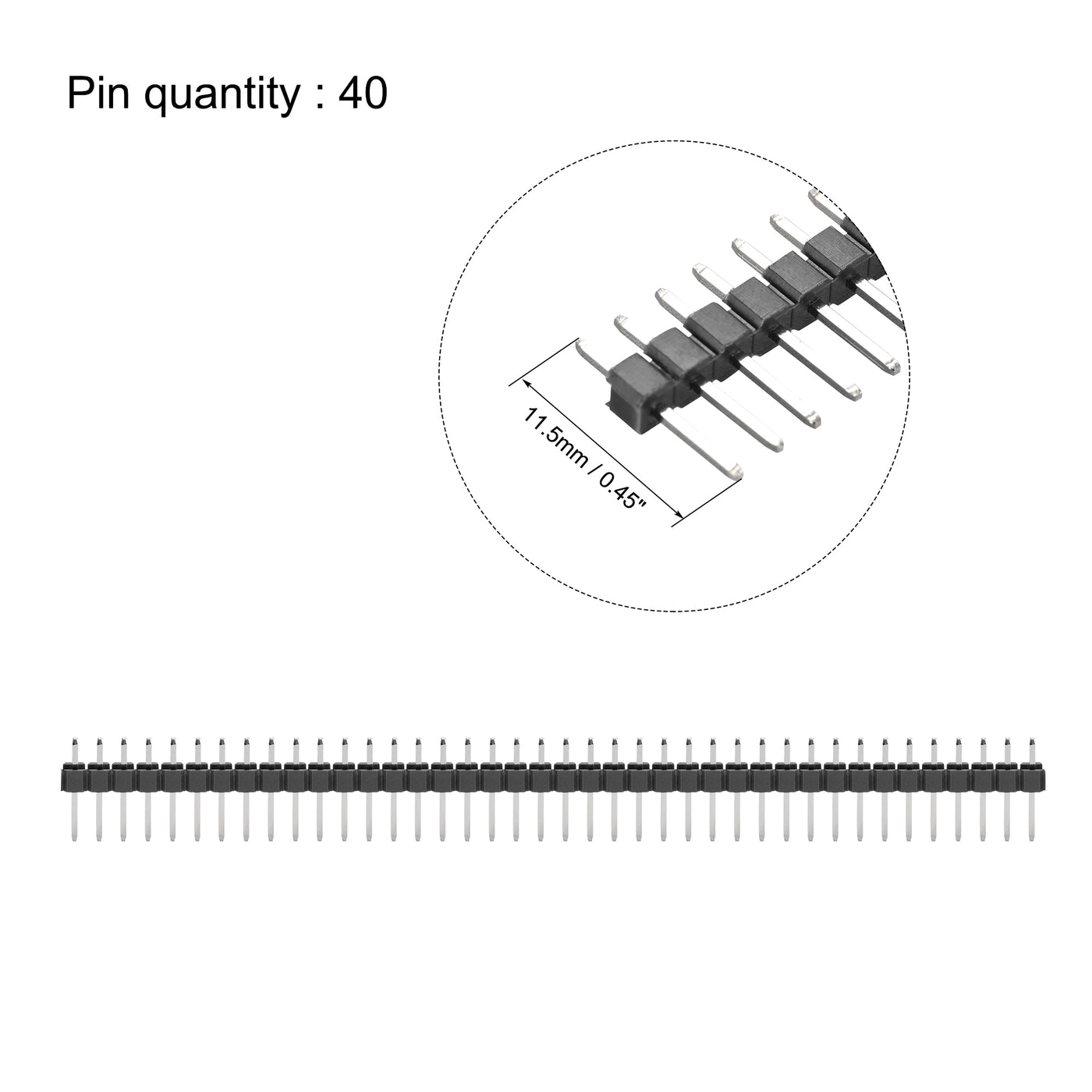 uxcell Uxcell 10 Pair Male and Female Pin Header,40 Pin 2.54mm Straight Single Row Breakable Header Connector PCB Pin Strip