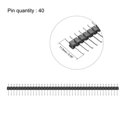 Harfington Uxcell 15 Pair Male and Female Pin Header,40 Pin 2.54mm Straight Single Row Breakable Header Connector PCB Pin Strip