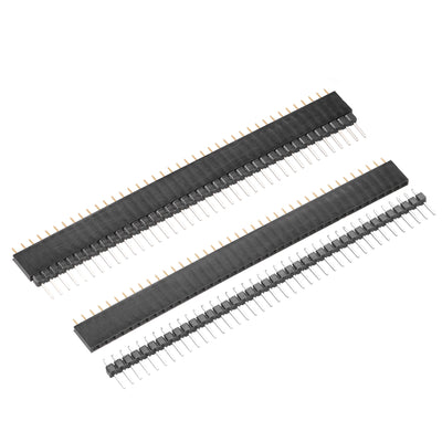 Harfington Uxcell 15 Pair Male and Female Pin Header,40 Pin 2.54mm Straight Single Row Breakable Header Connector PCB Pin Strip