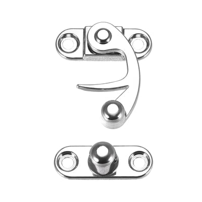 Harfington Uxcell Antique Vintage Lock Clasp Right Latch Hook Hasp 32mmx28mm Swing Arm Latch Silver Tone 5 Pcs