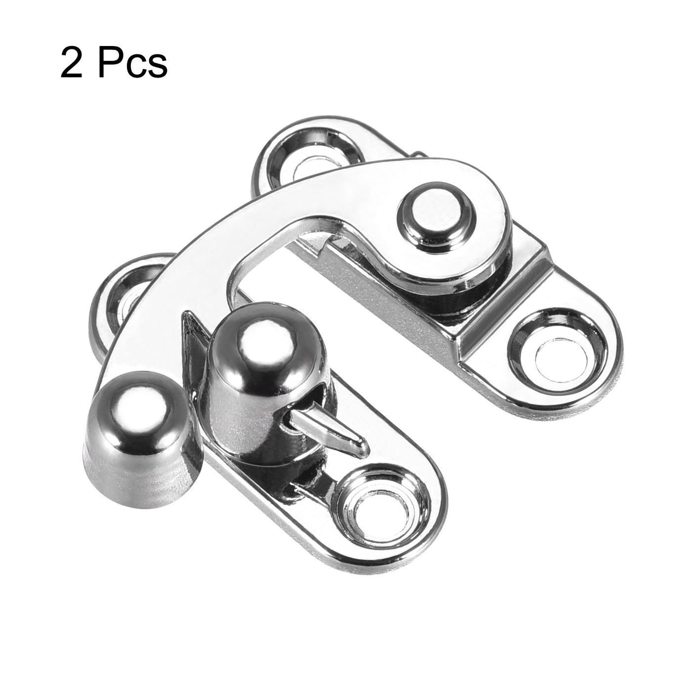uxcell Uxcell Antique Vintage Lock Clasp Left Latch Hook Hasp 33mmx28mm Swing Arm Latch Silver Tone 2 Pcs