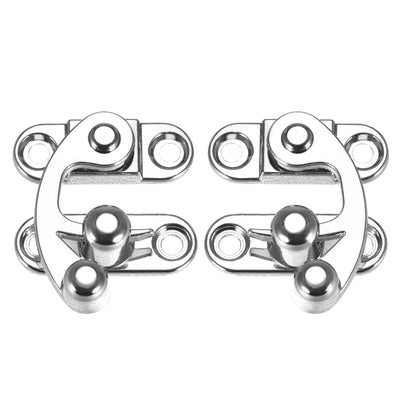 Harfington Uxcell Decorative Antique Right and Left Latch Hook Hasp Swing Arm Latch Silver Tone 1 Set