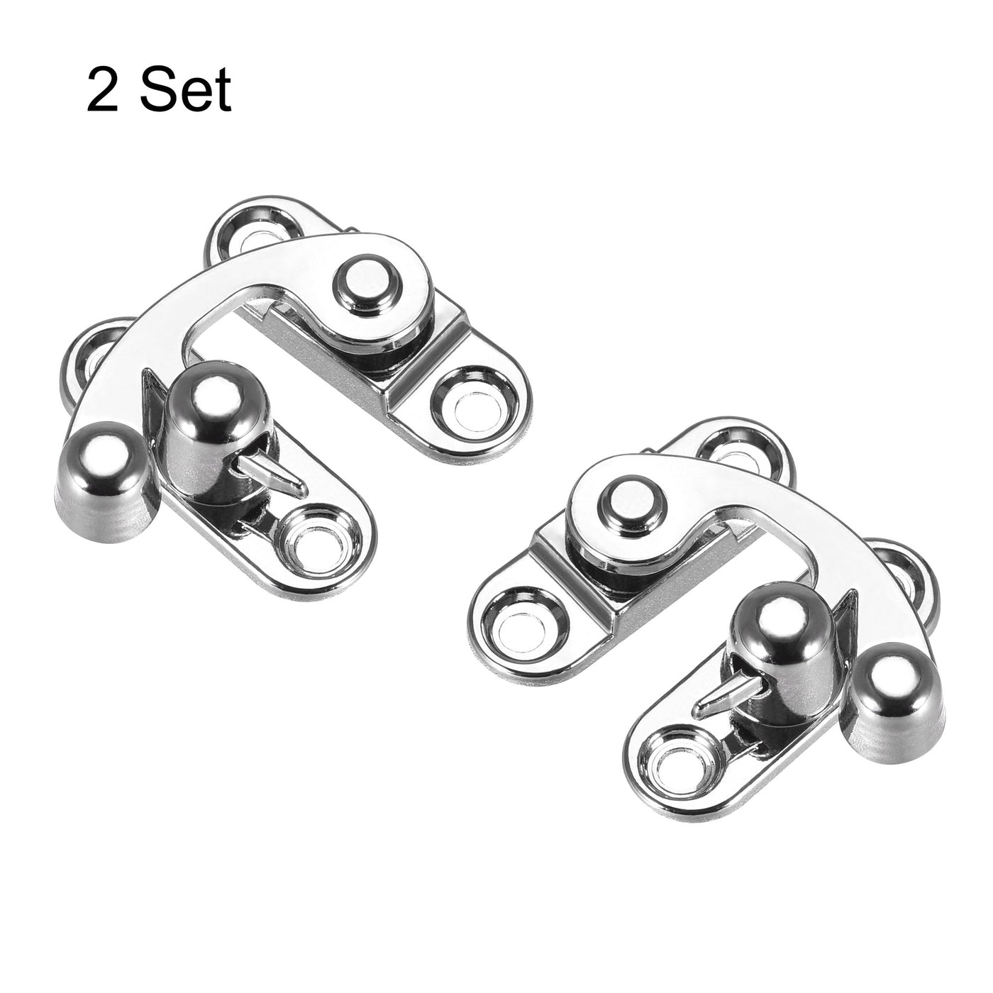 uxcell Uxcell Decorative Antique Right and Left Latch Hook Hasp Swing Arm Latch Silver Tone 2 Set