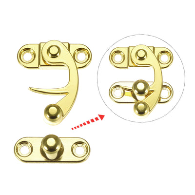 Harfington Uxcell Decorative Antique Right and Left Latch Hook Hasp Swing Arm Latch Gold Tone 5 Set