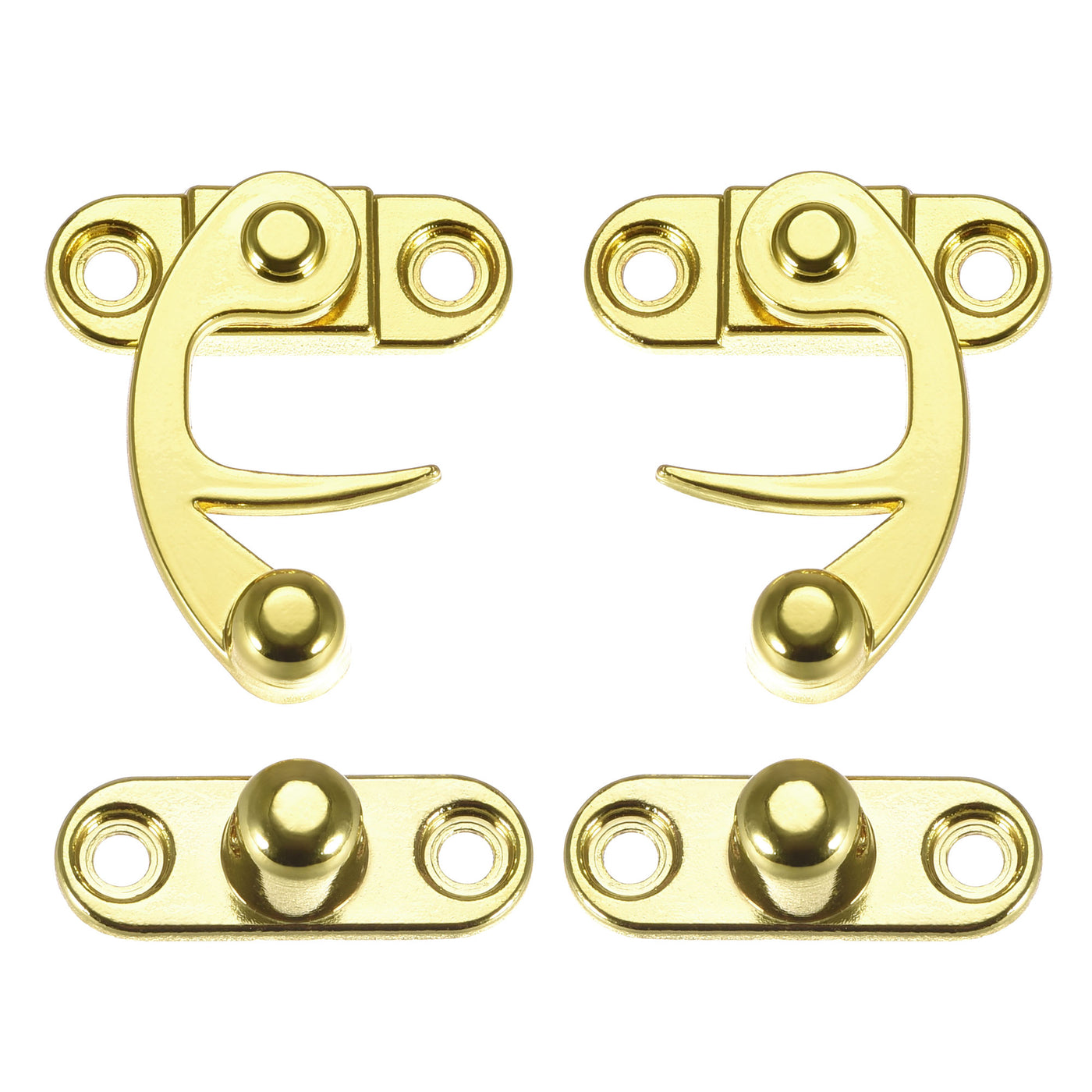 uxcell Uxcell Decorative Antique Right and Left Latch Hook Hasp Swing Arm Latch Gold Tone 5 Set