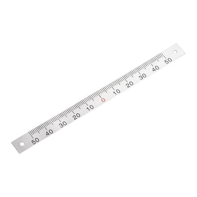 Harfington Uxcell Center Finding Ruler 50mm-0-50mm Table Sticky Adhesive Tape Measure Ruler, Aluminum Track Ruler with Holes, (from the middle).