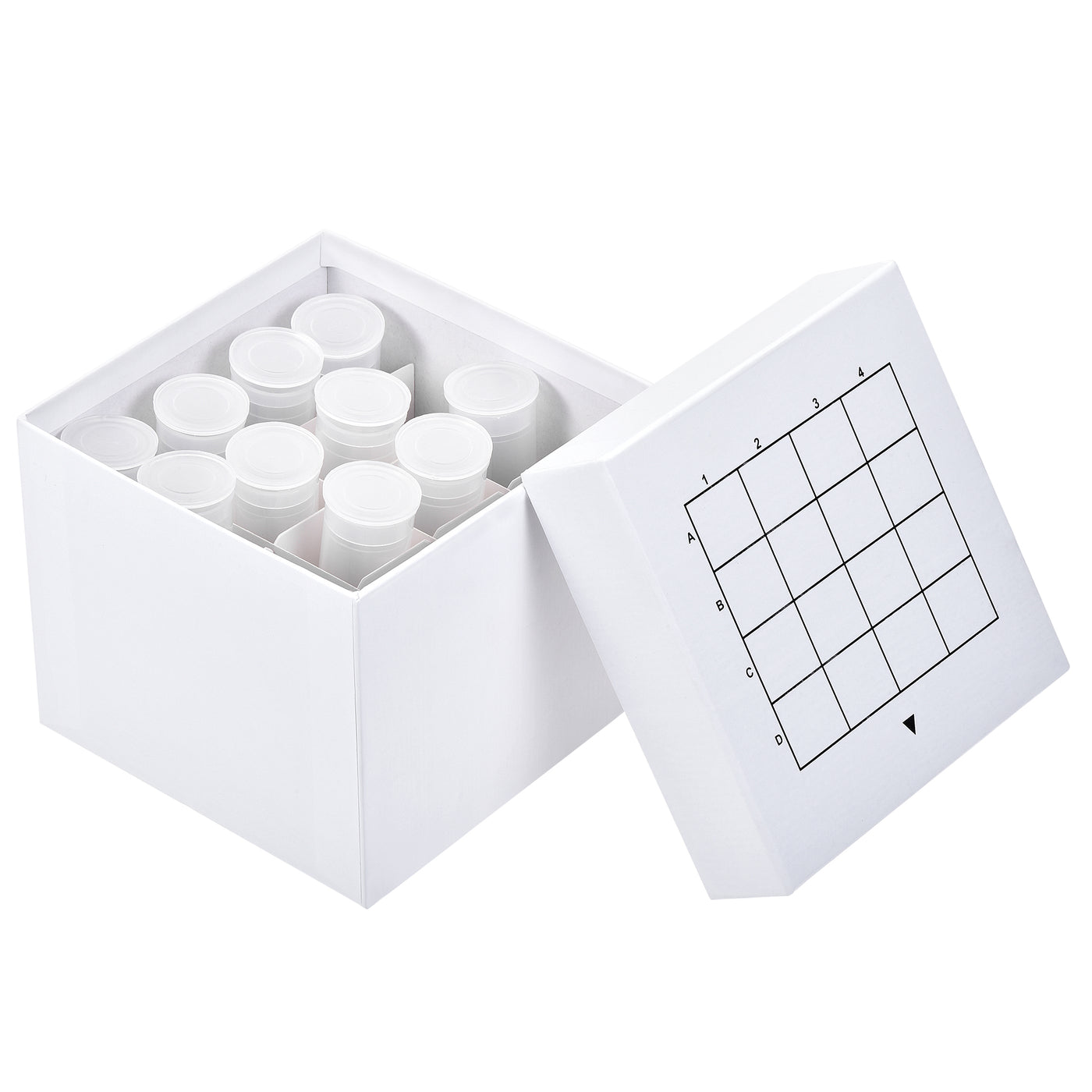 uxcell Uxcell Freezer Tube Box 16 Places Cardboard Holder Rack for 50ml Microcentrifuge Tubes, White 2Pcs