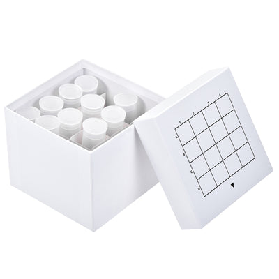 Harfington Uxcell Freezer Tube Box 16 Places Cardboard Holder Rack for 50ml Microcentrifuge Tubes, White 2Pcs