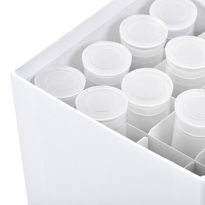 Harfington Uxcell Freezer Tube Box 16 Places Cardboard Holder Rack for 50ml Microcentrifuge Tubes, White 2Pcs