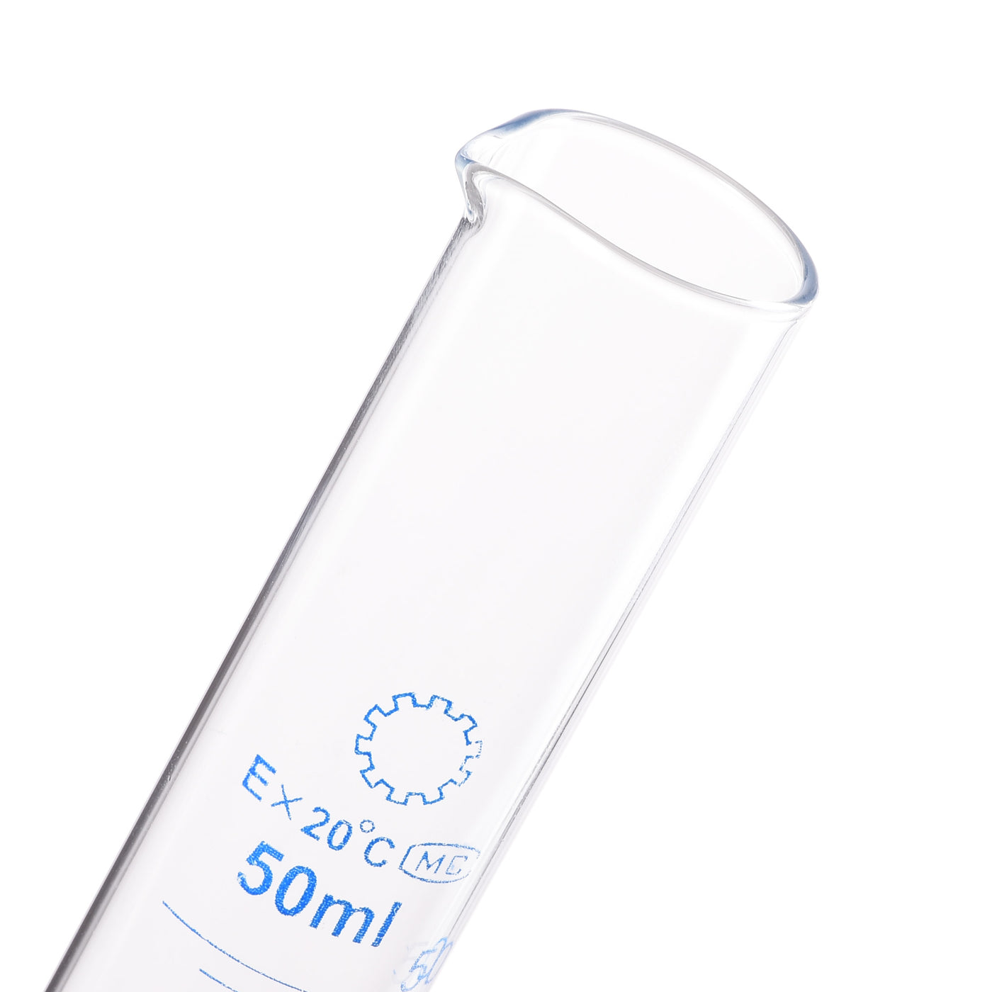 uxcell Uxcell Borosilicate Glass Graduated Cylinder, 50ml Measuring Cylinder, Blue Hex Base