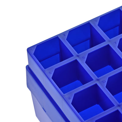 Harfington Uxcell Centrifuge Tube Freezer Storage Box 16-Well PP Holder Dark Blue for 50ml Tubes
