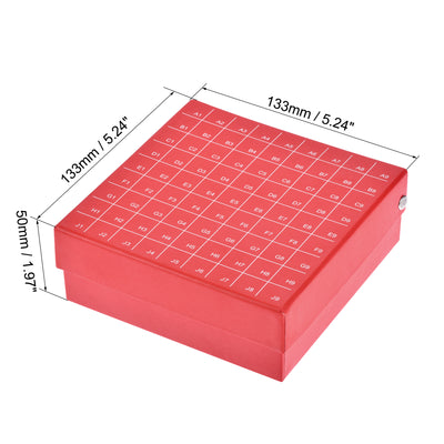Harfington Uxcell Freezer Tube Box 81 Places Rack for 1.8/2ml Microcentrifuge Tubes 4in1 Set