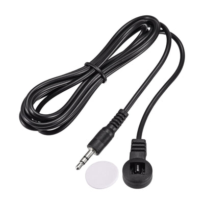 Harfington Uxcell IR Infrared Receiver Extender Cable 3.5mm Jack 4.9FT Long 26FT Receiving Distance Black Flat Head