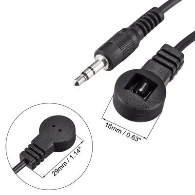 Harfington Uxcell IR Infrared Receiver Extender Cable 3.5mm Jack 4.9FT Long 26FT Receiving Distance Black Flat Head 2pcs