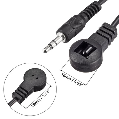 Harfington Uxcell IR Infrared Receiver Extender Cable 3.5mm Jack 9.8FT Long 26FT Receiving Distance Black Flat Head 2pcs