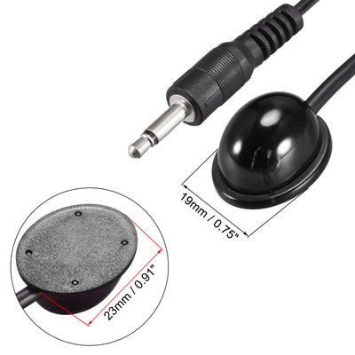 Harfington Uxcell IR Infrared Receiver Extender Cable 3.5mm Jack 9.8FT Long 26FT Receiving Distance Black Round Head 2pcs