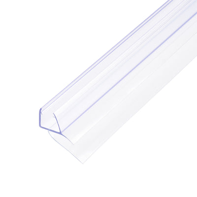Harfington Uxcell Frameless Glass Shower Door Sweep, 27.56" Long, with 1"(25mm) Drip Rail - 1/2"(12mm) Glass, H-Type Door Bottom Side Seal Strip